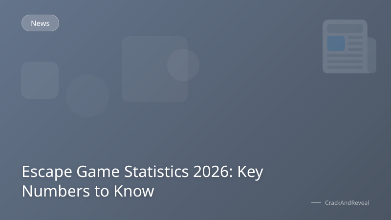 Escape Game Statistics 2026: Key Numbers to Know