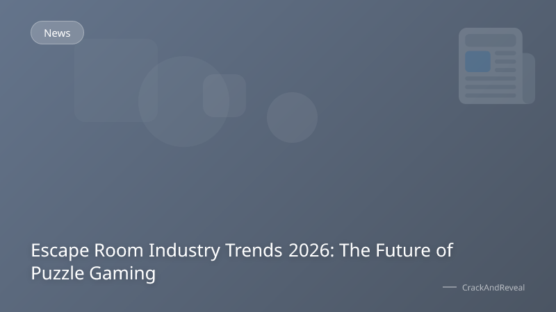 Escape Room Industry Trends 2026: The Future of Puzzle Gaming