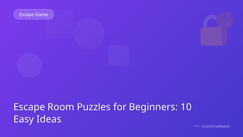 Escape Room Puzzles for Beginners: 10 Easy Ideas