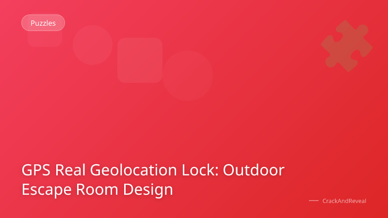 GPS Real Geolocation Lock: Outdoor Escape Room Design