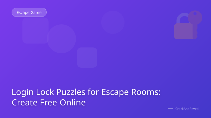 Login Lock Puzzles for Escape Rooms: Create Free Online