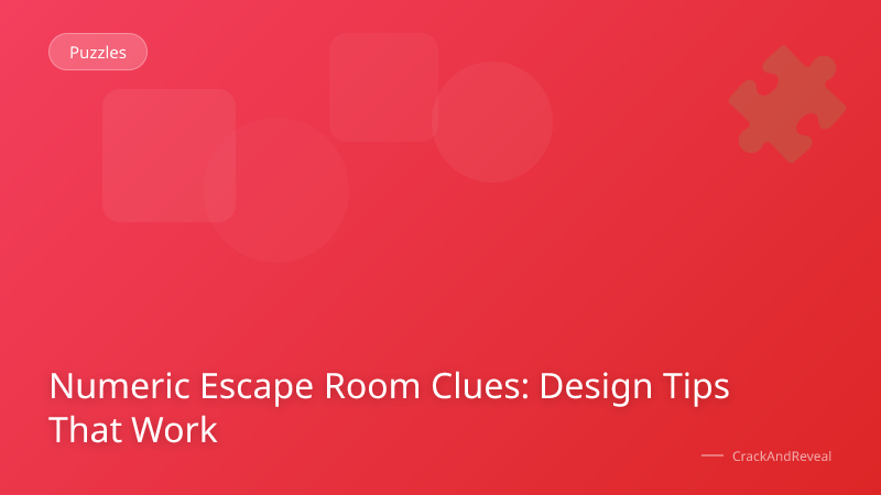 Numeric Escape Room Clues: Design Tips That Work