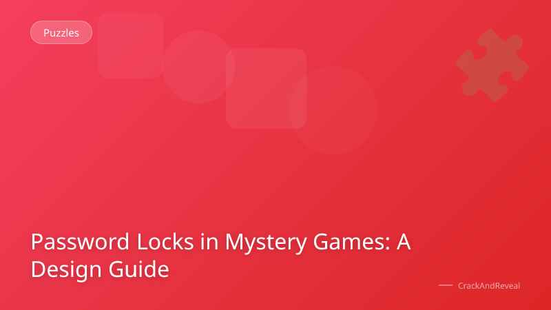 Password Locks in Mystery Games: A Design Guide
