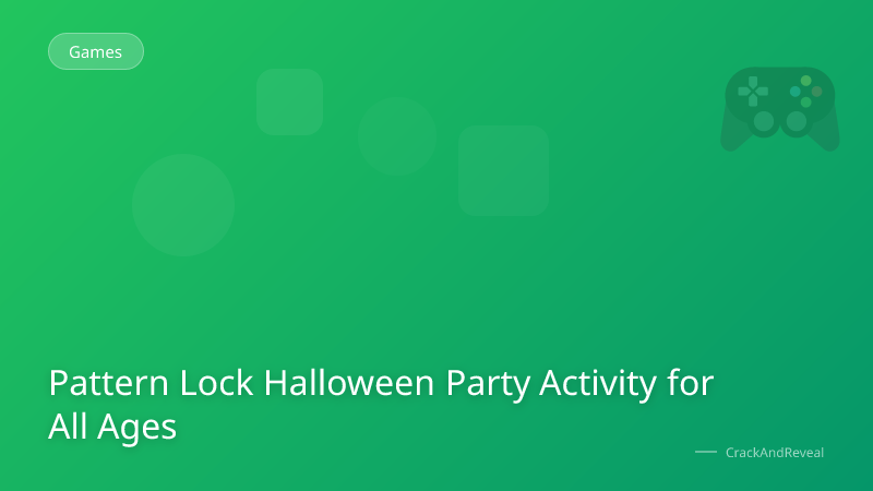Pattern Lock Halloween Party Activity for All Ages