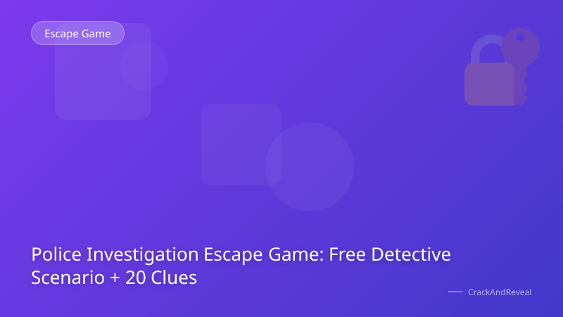 Police Investigation Escape Game: Free Detective Scenario + 20 Clues