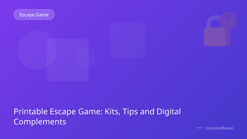 Printable Escape Game: Kits, Tips and Digital Complements