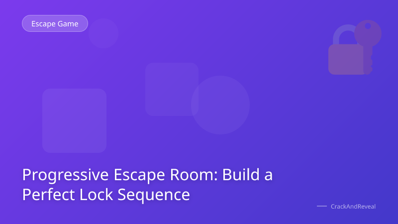 Progressive Escape Room: Build a Perfect Lock Sequence