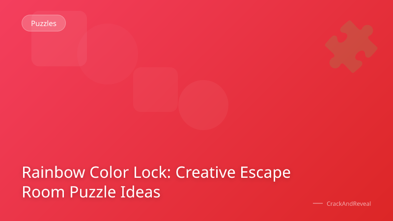 Rainbow Color Lock: Creative Escape Room Puzzle Ideas