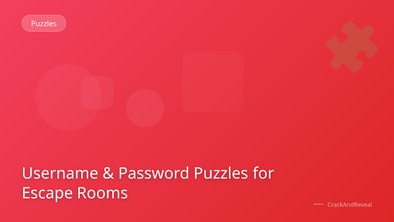 Username & Password Puzzles for Escape Rooms