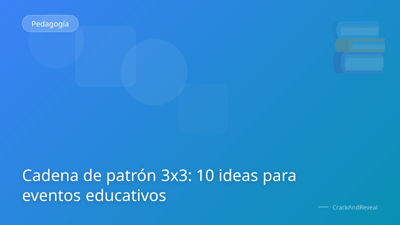 Cadena de patrón 3x3: 10 ideas para eventos educativos