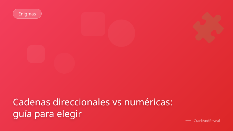 Cadenas direccionales vs numéricas: guía para elegir