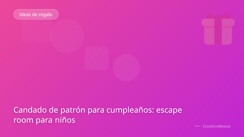 Candado de patrón para cumpleaños: escape room para niños