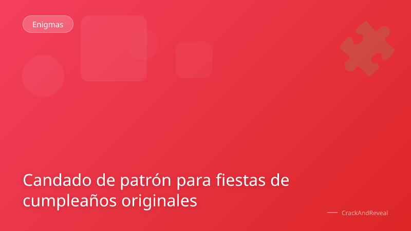 Candado de patrón para fiestas de cumpleaños originales