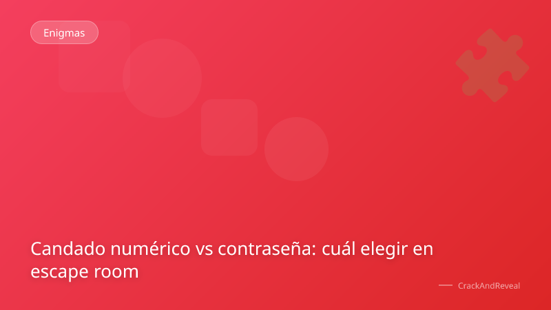 Candado numérico vs contraseña: cuál elegir en escape room