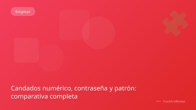 Candados numérico, contraseña y patrón: comparativa completa