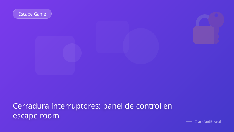 Cerradura interruptores: panel de control en escape room