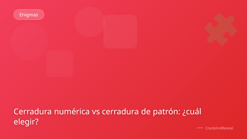 Cerradura numérica vs cerradura de patrón: ¿cuál elegir?