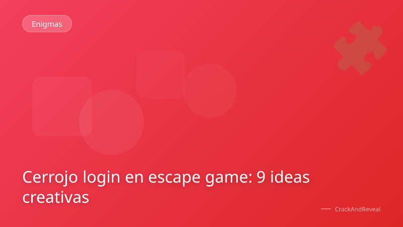 Cerrojo login en escape game: 9 ideas creativas