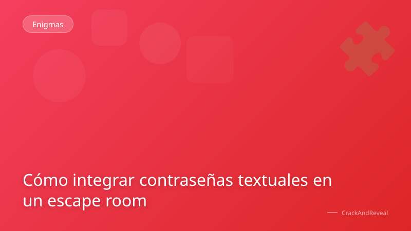 Cómo integrar contraseñas textuales en un escape room
