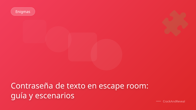 Contraseña de texto en escape room: guía y escenarios