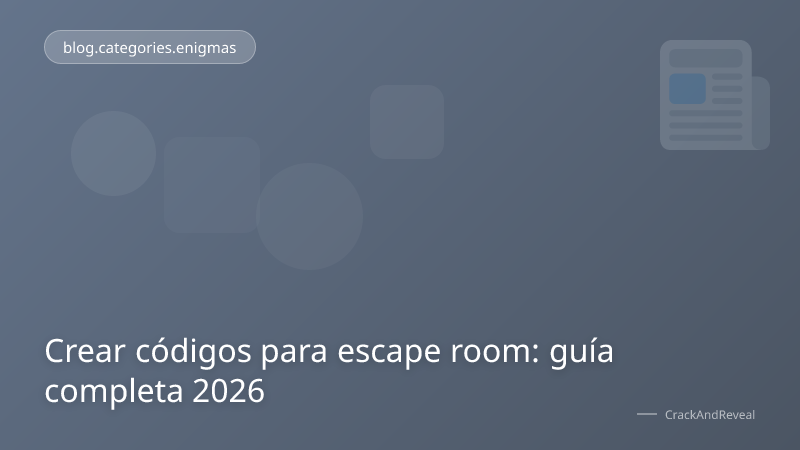 Crear códigos para escape room: guía completa 2026