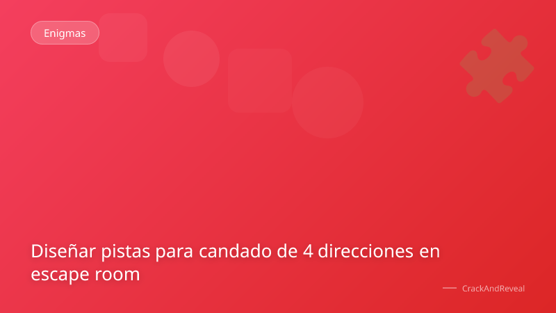 Diseñar pistas para candado de 4 direcciones en escape room