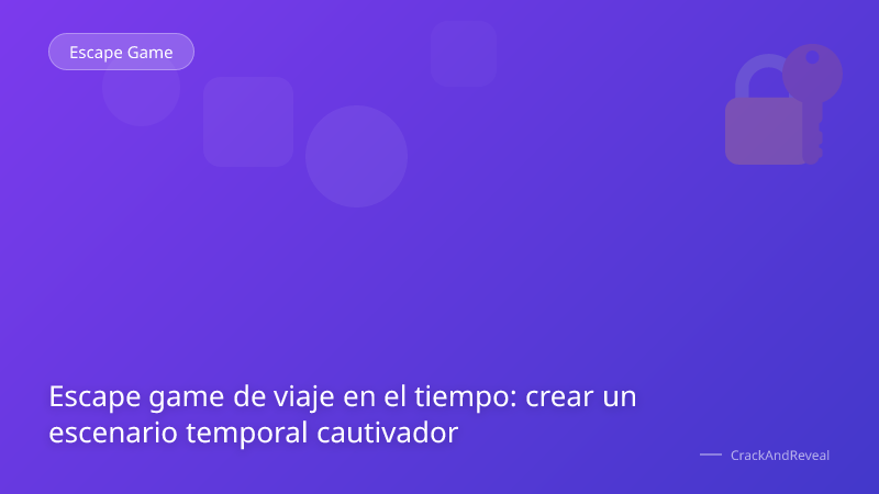 Escape game de viaje en el tiempo: crear un escenario temporal cautivador