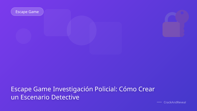 Escape Game Investigación Policial: Cómo Crear un Escenario Detective