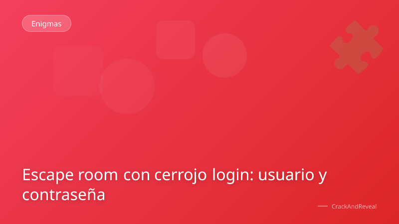 Escape room con cerrojo login: usuario y contraseña