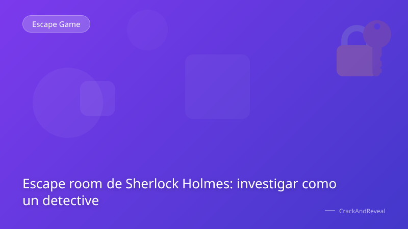 Escape room de Sherlock Holmes: investigar como un detective