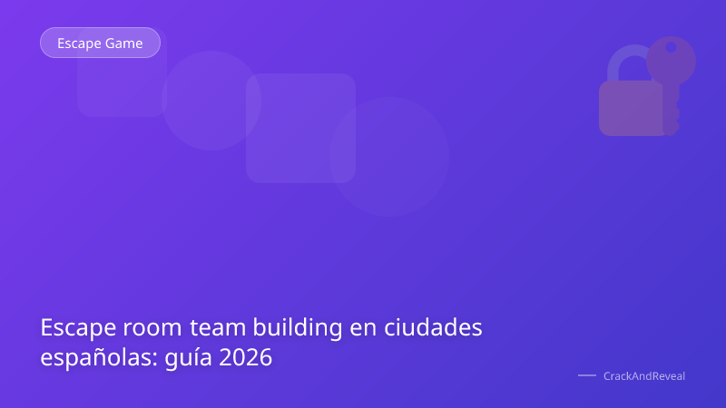 Escape room team building en ciudades españolas: guía 2026