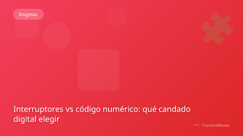 Interruptores vs código numérico: qué candado digital elegir