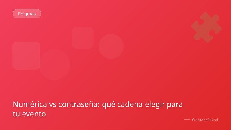 Numérica vs contraseña: qué cadena elegir para tu evento