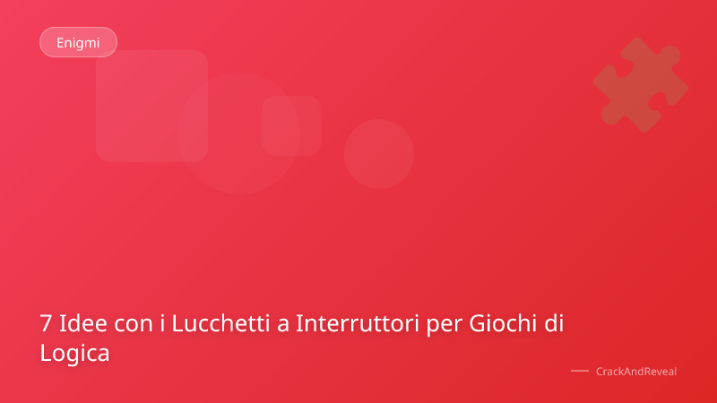 7 Idee con i Lucchetti a Interruttori per Giochi di Logica