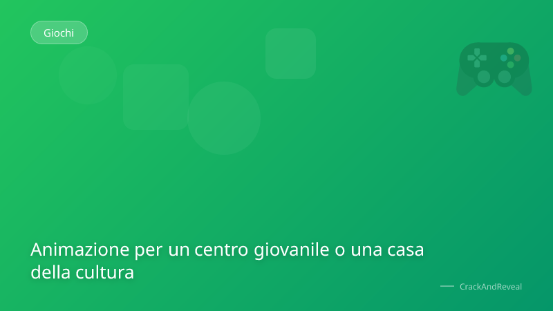 Animazione per un centro giovanile o una casa della cultura