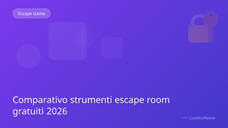 Comparativo strumenti escape room gratuiti 2026