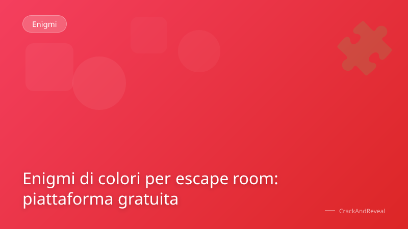 Enigmi di colori per escape room: piattaforma gratuita