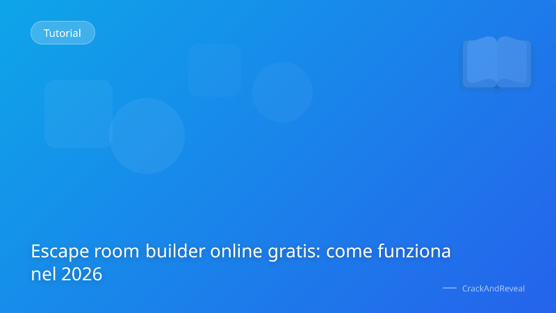 Escape room builder online gratis: come funziona nel 2026
