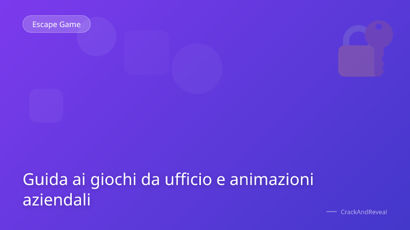 Guida ai giochi da ufficio e animazioni aziendali