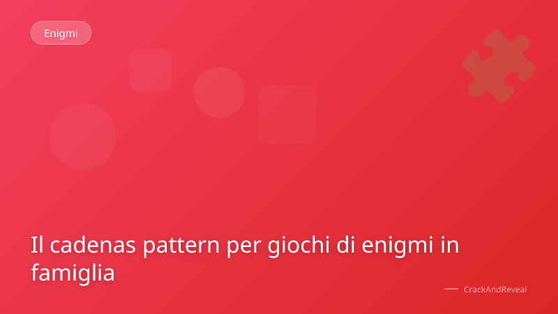 Il cadenas pattern per giochi di enigmi in famiglia