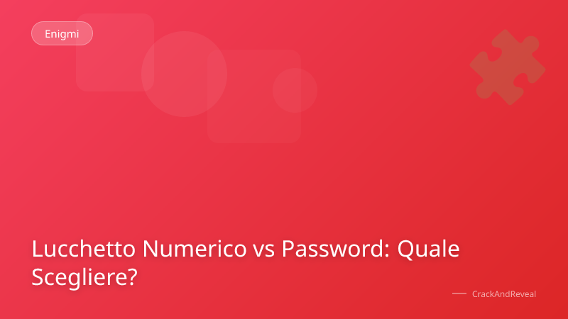Lucchetto Numerico vs Password: Quale Scegliere?