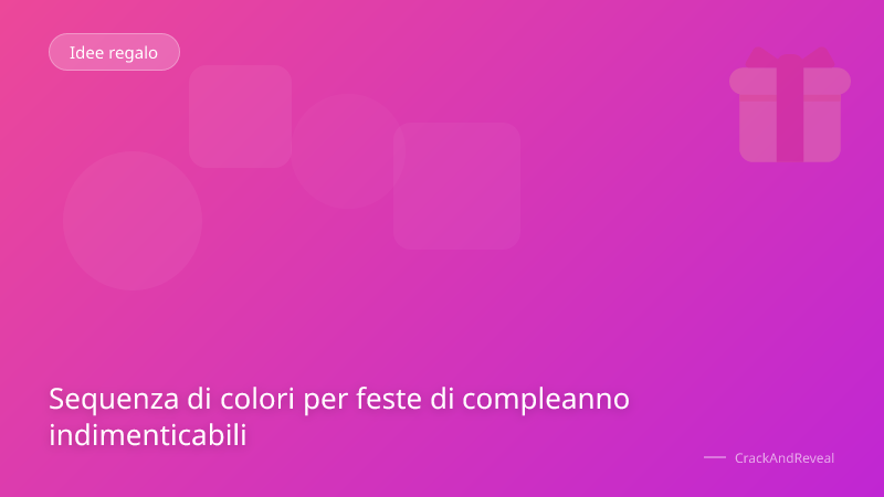Sequenza di colori per feste di compleanno indimenticabili