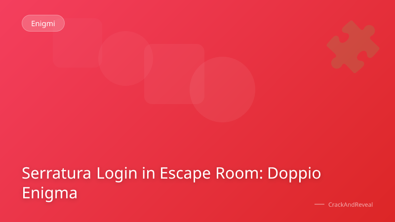 Serratura Login in Escape Room: Doppio Enigma