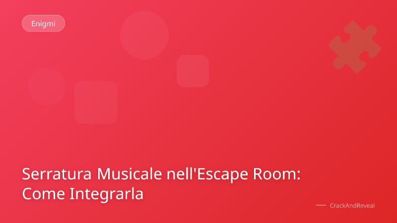 Serratura Musicale nell'Escape Room: Come Integrarla