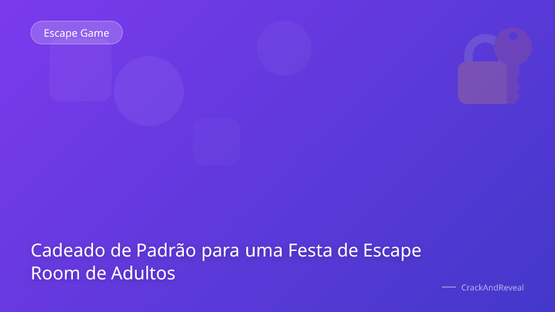 Cadeado de Padrão para uma Festa de Escape Room de Adultos