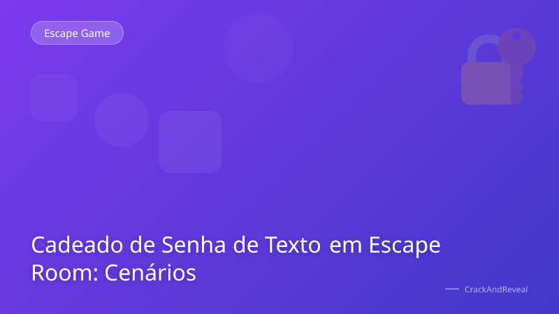 Cadeado de Senha de Texto em Escape Room: Cenários