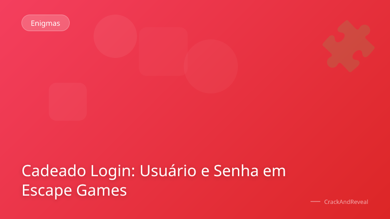 Cadeado Login: Usuário e Senha em Escape Games