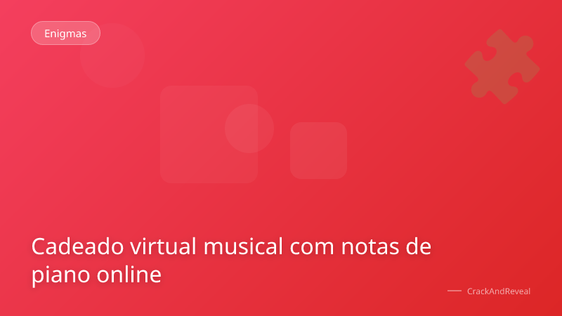 Cadeado virtual musical com notas de piano online