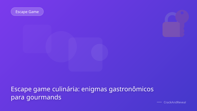 Escape game culinária: enigmas gastronômicos para gourmands