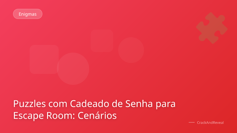 Puzzles com Cadeado de Senha para Escape Room: Cenários